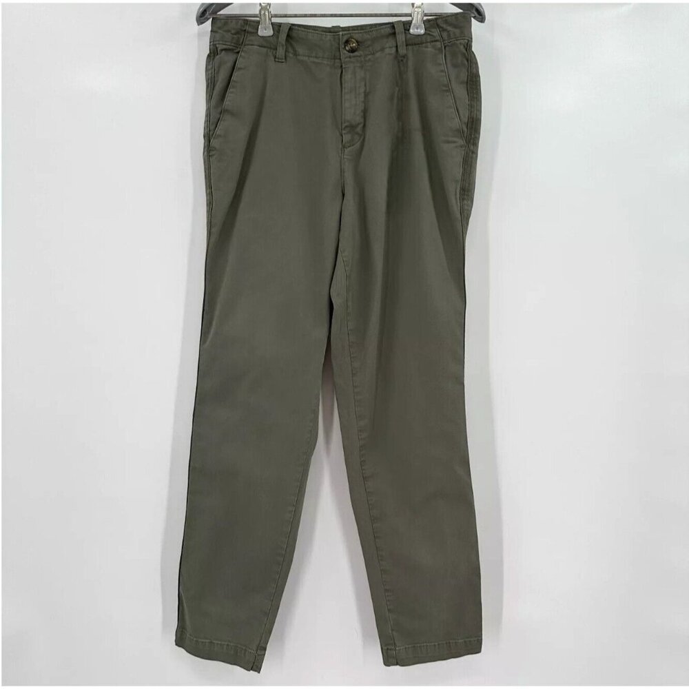 Quince Women's Stretch Cotton Twill Girlfriend Chino Pants sz 28 Olive Green NWO
